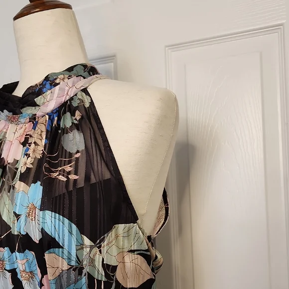 Adrianna Papell Black Floral Maxi Dress - Picture 6 of 12